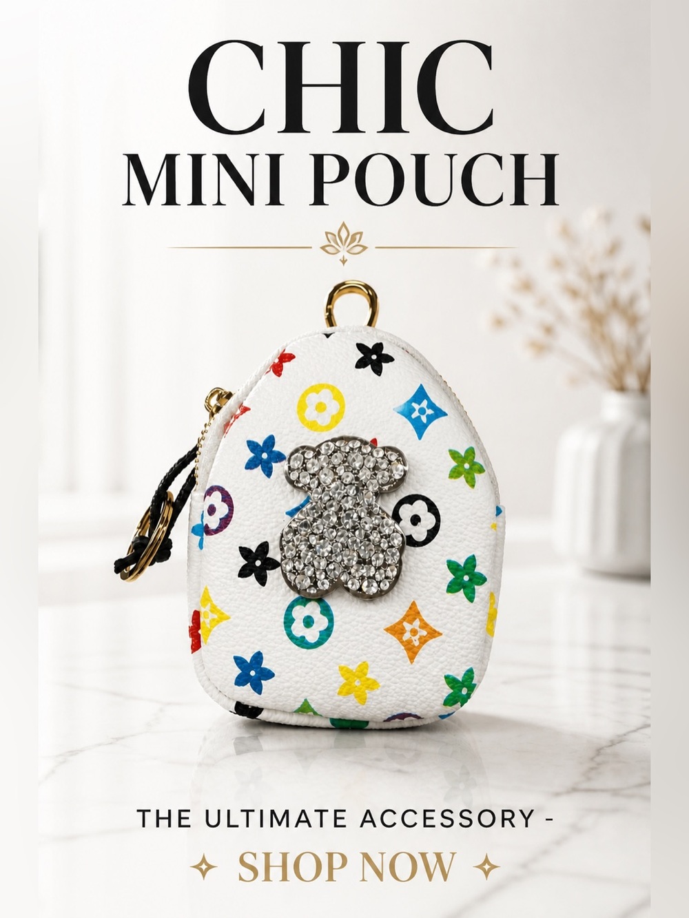 Chic Mini Pouch - White Multicolor